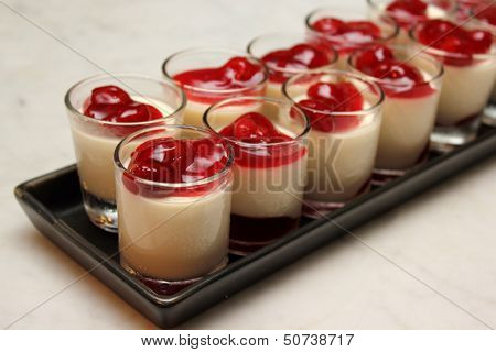 Panacotta Cocktail Decorated With  Cherry Filling