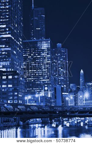 Chicago Night In Blue