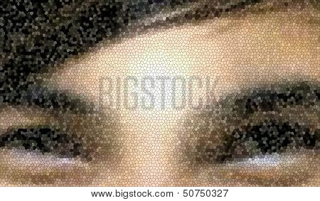 Mosaic Pixel Face.