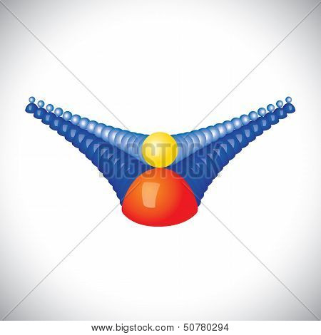 Concept Vector Of Achieving Great Success & Winning Competition