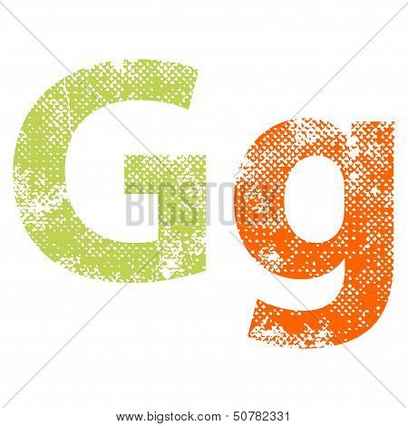 Multicolor grunge letter.