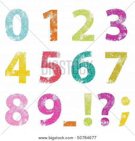 Grunge figures and punctuation set.