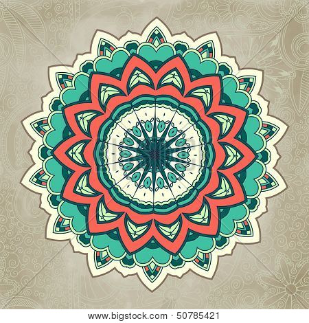 Ornamental lace pattern. Circle.