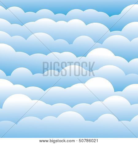 Abstract Blue 3D Fluffy Clouds Background (backdrop) - Vector Graphic.