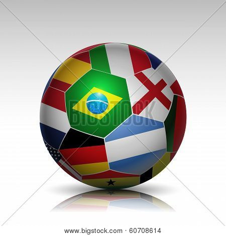 world flags soccer ball