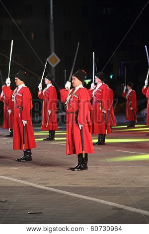 Russian Kuban Cossacks parade