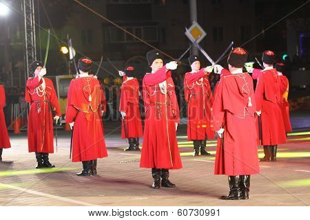 Russian Kuban Cossacks parade