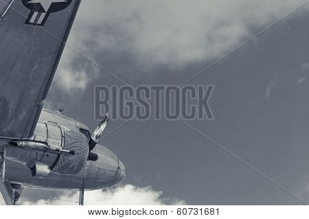 Top Of An Old American Airplane From The WW2