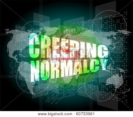 Creeping Normalcy Word On Business Digital Screen