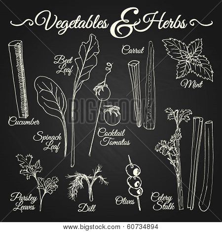Vegetables & Herbs Chalkboard