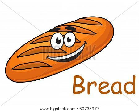 Happy cartoon crusty loaf of bread