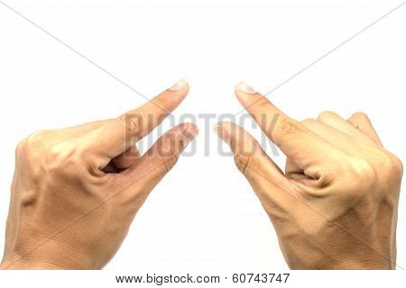 Empty man's hand isolated