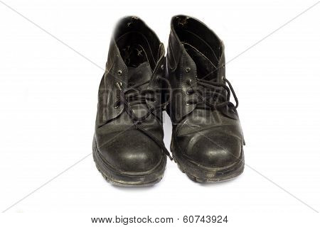 high black leather boots isolated