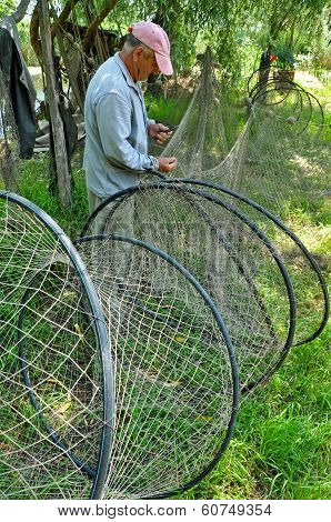 Fisherman In The Danube Delta, Romania