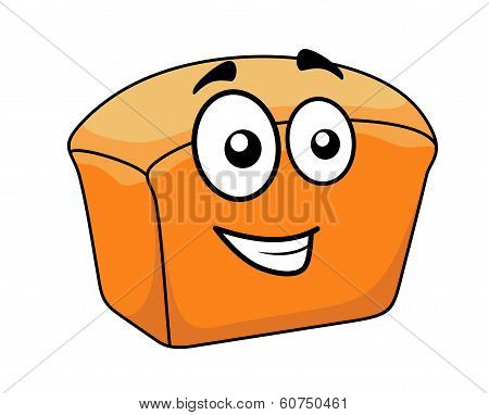 Loaf of crusty white bread with a happy face