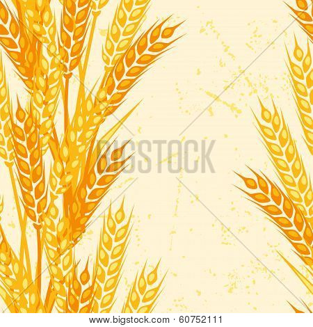 Seamless pattern with ears of wheat.