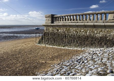 Promenade Wall At Westcliff, Near Southend-on-sea, Essex, England