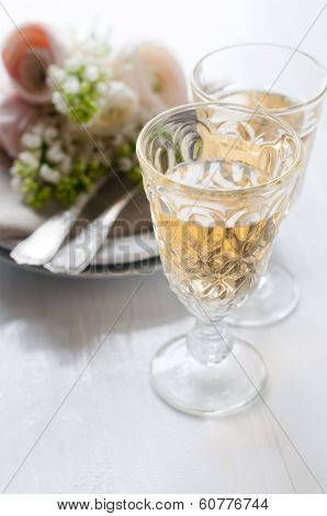 Two Glasses Of White Wine