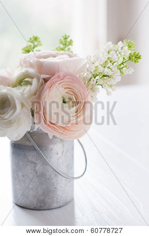 Bouquet Of Flowers In Can