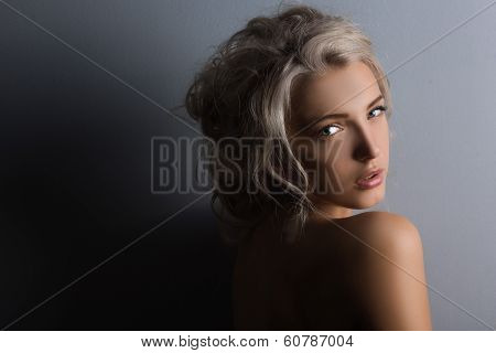 Shot of a sexy woman in black lingerie