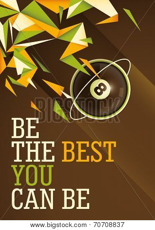 Abstract billiards poster design. Vector illustration.