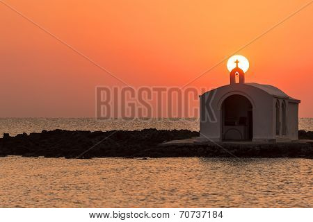 Church Silhouette In Greece