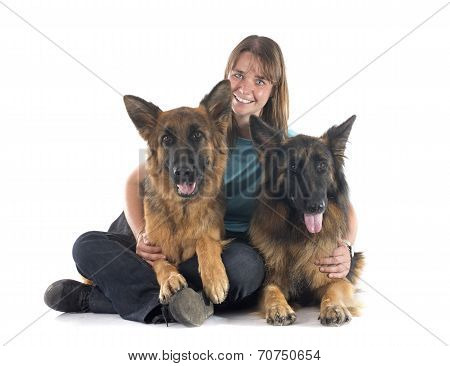 Woman And Dogs