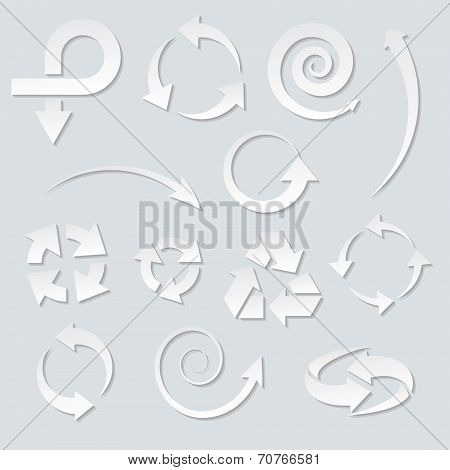 Arrow paper cut out icons set collections