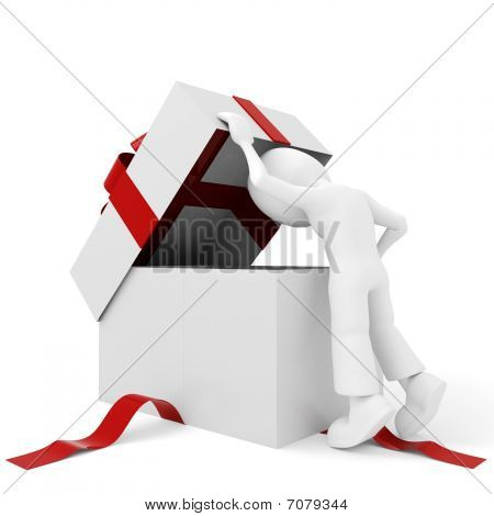 คน 3d อันขวัญ แยกต่างหากบนพื้นสีขาว