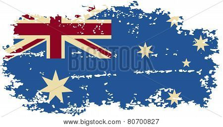 Australian grunge flag. Vector illustration.