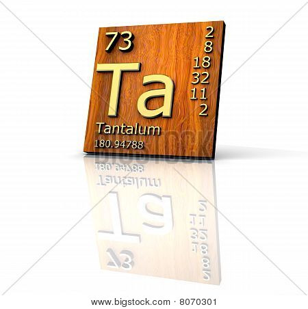Tabla de tantalio forma periódica de elementos - tablero de madera