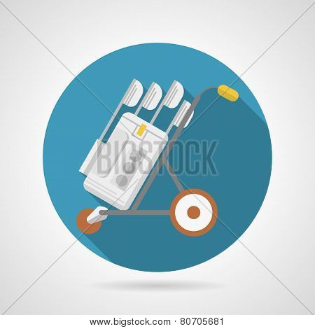 Flat vector icon for golf. Bag with clubs