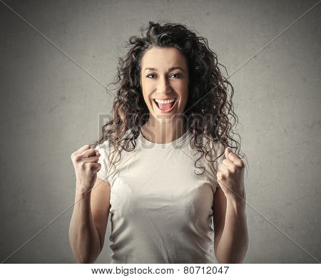 Jubilating girl 