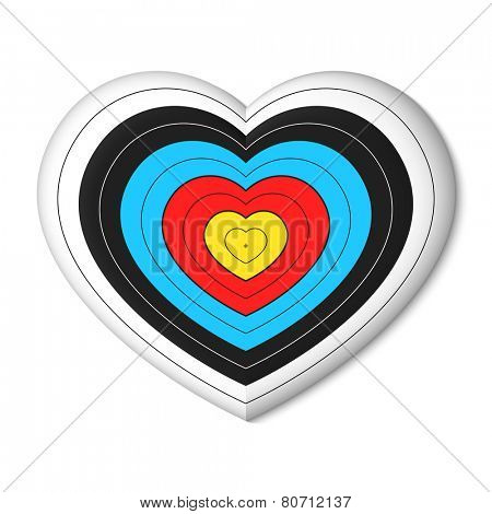 Cupid's archery target. Vector.