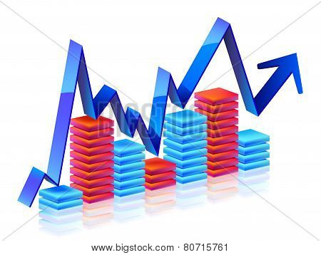 Vector graph on white background