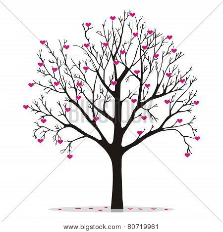 valentine tree with hearts