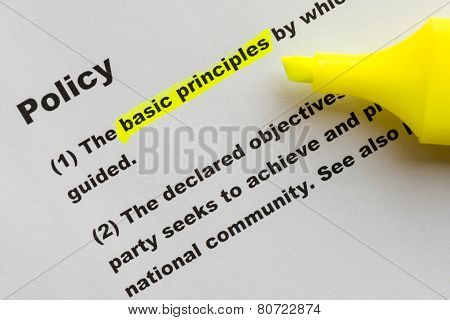 The Word Policy Highlighted