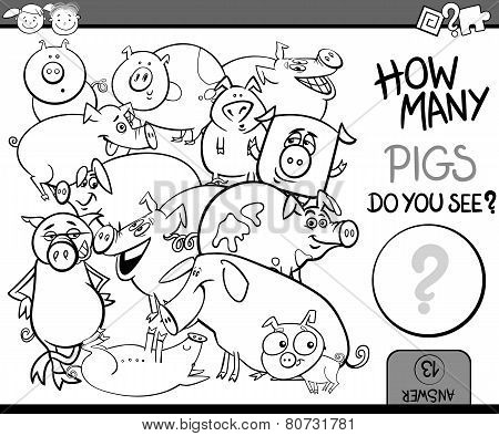 Counting Game Cartoon Coloring Page