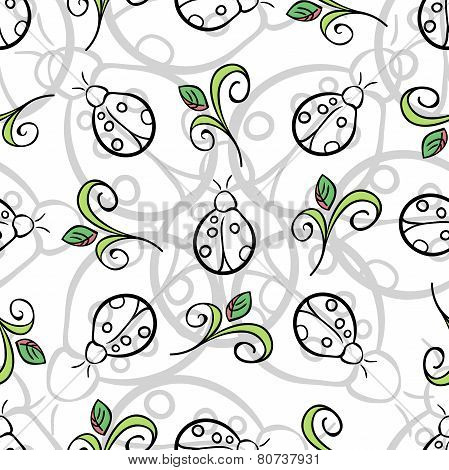 Ladybug Gray Pattern