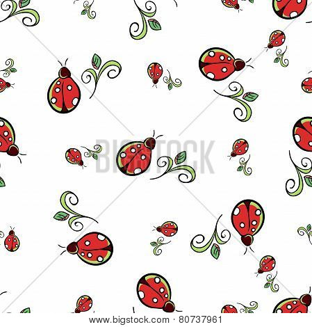 Ladybug White Pattern