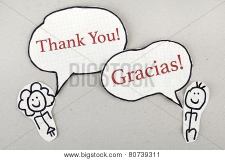 Thank You in English and Spanish as Conversation