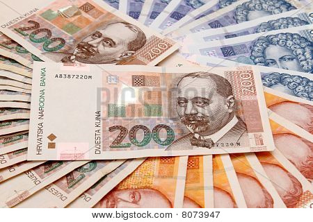 Kroatische Kuna Banknoten angelegt