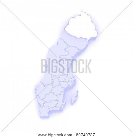 Map of Lulea. Sweden. 3d