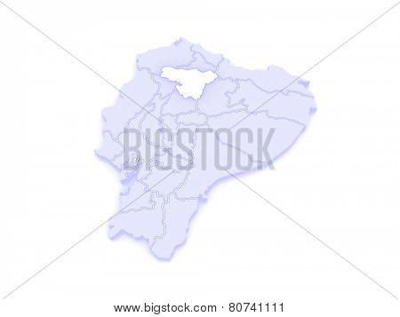 Map of Pichincha. Ecuador. 3d