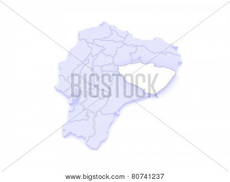 Map of Pastaza. Ecuador. 3d