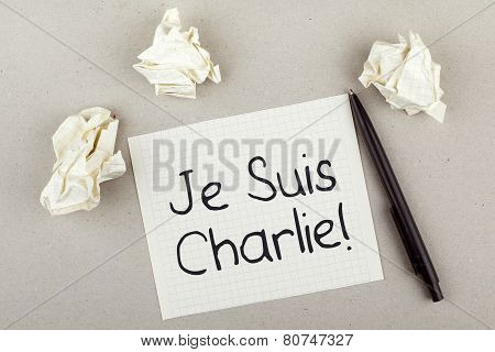 I am Charlie in French for Charlie Hebdo