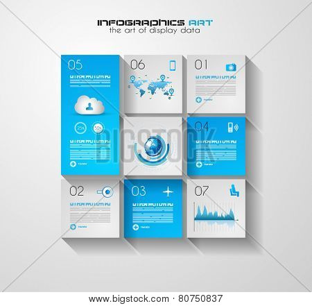 Modern UI Flat style infographic layout for data display, statistic visualization, reports, custom rankings, seo performance data and so on.