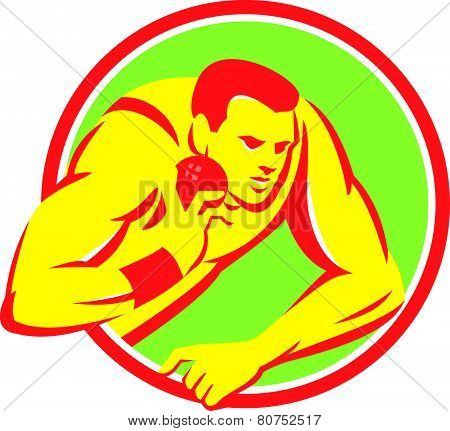 Shot Put Track And Field Athlete Retro