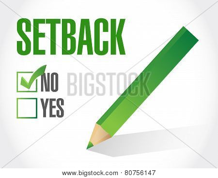 No To A Setback. Check List Illustration Design