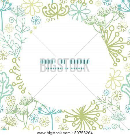 Vector mysterious green garden frame seamless pattern background